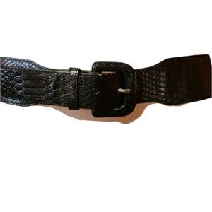 Banana Republic Chunky Wide Faux Leather Croc Textured Belt Y2K Small